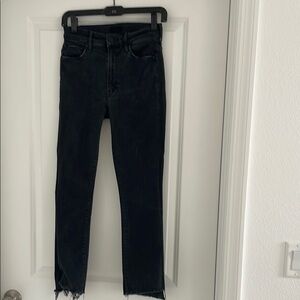 Mother Insider Crop Step Fray jeans/black